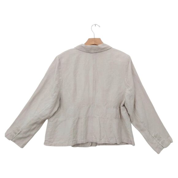 Lane Bryant Linen Blend Jacket Blazer Womens 20 Beige Two Button Work Casual - Picture 5 of 13